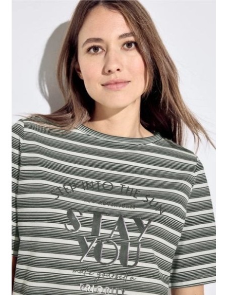 Camiseta cecil rayas khaki