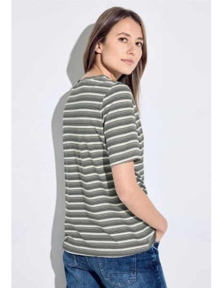Camiseta cecil rayas khaki