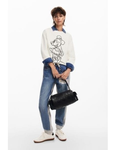 Bolso De Mano Desigual Mickey Mouse Negro