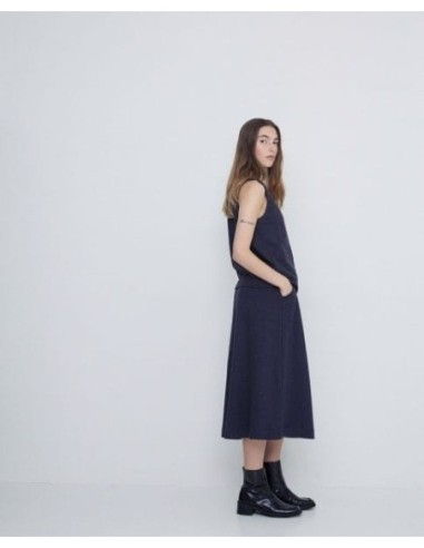 Falda Yerse piqué de punto azul oscuro