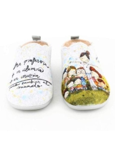 Zapatillas de Casa Vivant " Una Profesora +un Alumn@+ un Corazon Pueden Cambiar el Mundo"