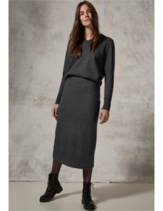 Falda midi Cecil punto Gris