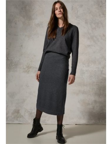 Falda midi Cecil punto Gris