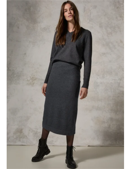 Falda midi Cecil punto Gris
