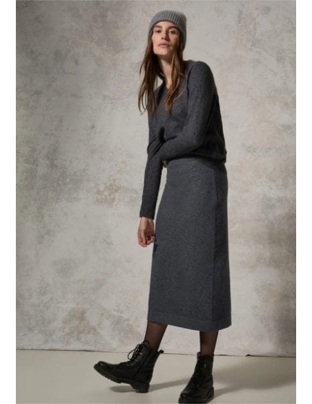 Falda midi Cecil punto Gris