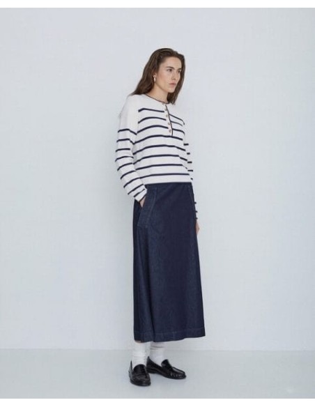 Falda maxi Yerse denim azul oscuro