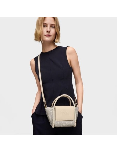 Capazo Pequeño TOUS Silhouette Soft Beige Estampado
