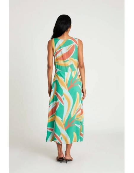 Vestido Midi Wild Pony Estampado Floral Bromelia
