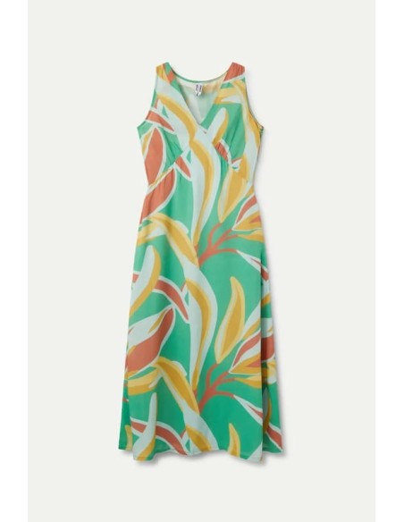Vestido Midi Wild Pony Estampado Floral Bromelia