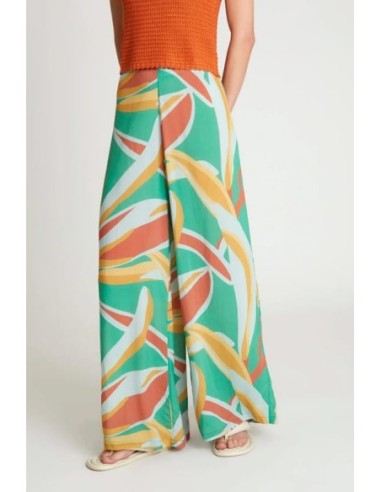 Pantalón Largo Amplio Wild Pony Estampado Bromelia