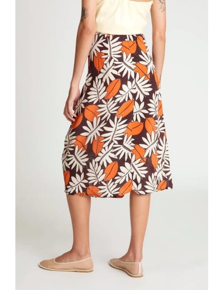 Falda Midi Wild Pony Estampado Floral Vegetal