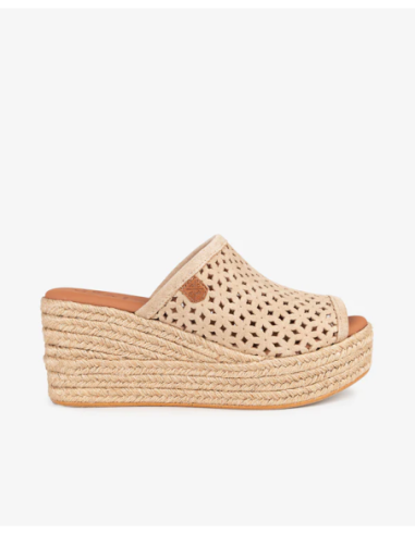 Cuña Baja Popa Yute Arenita Picado Beige