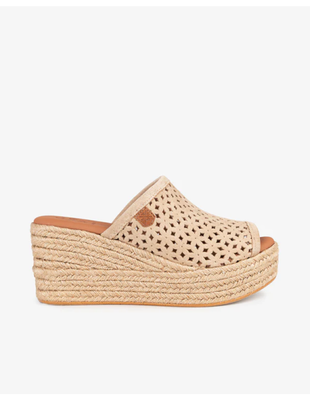 Cuña Baja Popa Yute Arenita Picado Beige