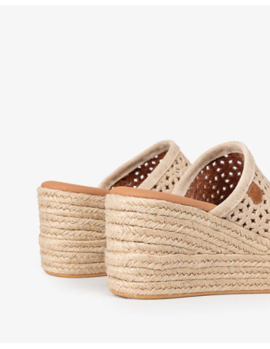 Cuña Baja Popa Yute Arenita Picado Beige