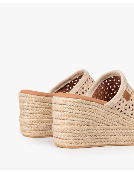 Cuña Baja Popa Yute Arenita Picado Beige