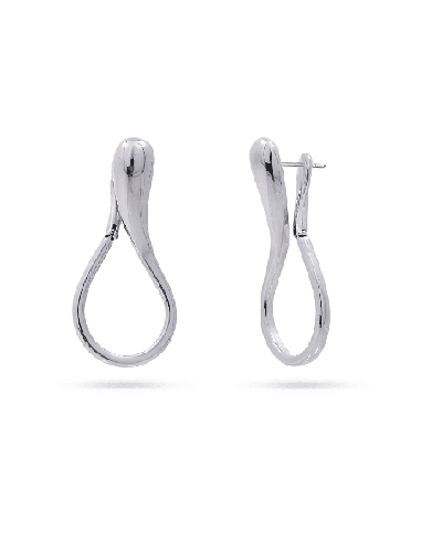 Pendientes Anartxy Waves Hollow Bubble Plateado
