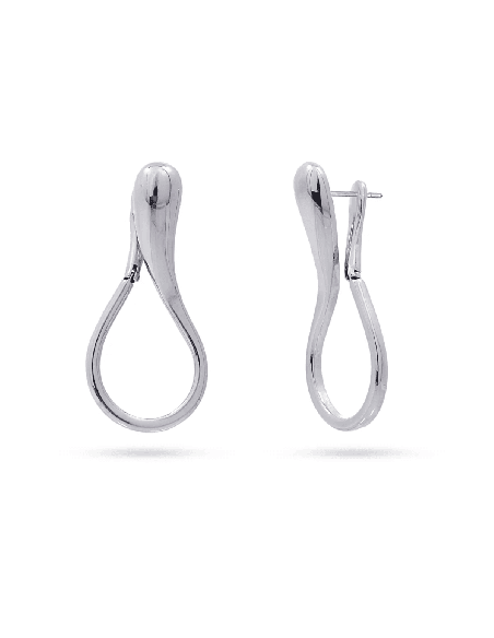 Pendientes Anartxy Waves Hollow Bubble Plateado
