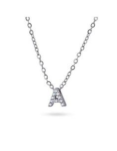 Colgante inicial plateado Cristal Anartxy