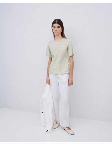 Camiseta Yerse Detalle Fruncidos Verde