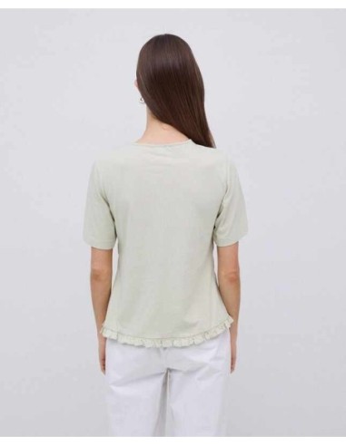 Camiseta Yerse Detalle Fruncidos Verde