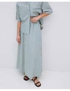 Falda Yerse  Midi Rayas Verde 2