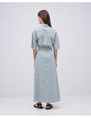 Falda Yerse  Midi Rayas Verde