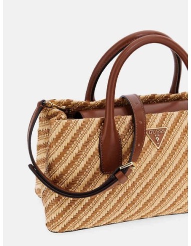 Bolso Guess De Mano Simona De Rafia Marrón