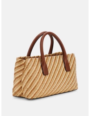 Bolso Guess De Mano Simona De Rafia Marrón