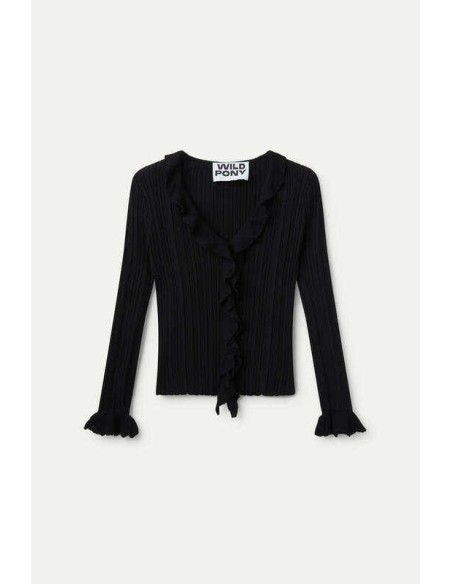 Top Wild Pony Punto Volantes Negro