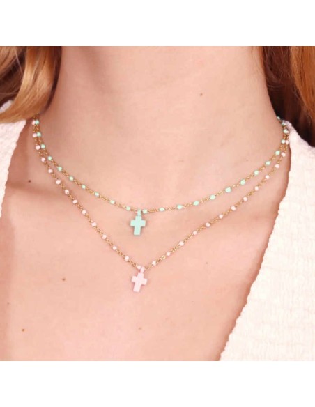 Collar Anartxy Cruz Latina Turquesa