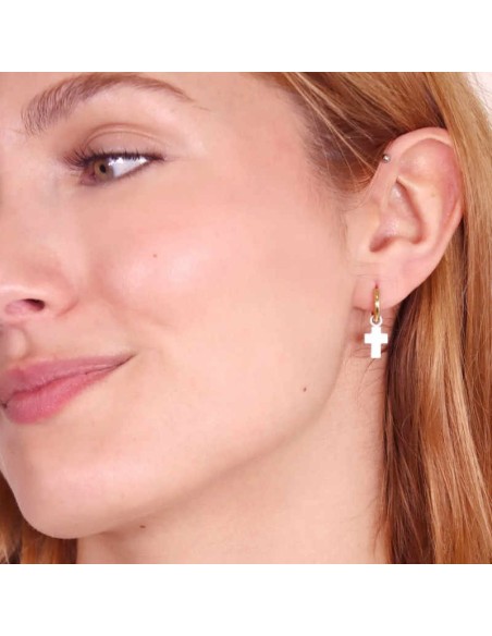 Pendientes Anartxy Cruz Latina Blanco