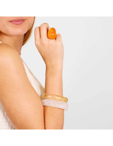 Pulsera Anartxy Resin Peach Blanco