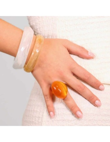 Pulsera Anartxy Resin Peach Blanco