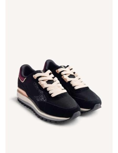 ZAPATILLAS PIEL Y BRILLO FOLEY NEGRA GIOSEPPO