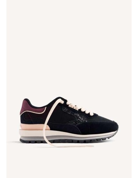 ZAPATILLAS PIEL Y BRILLO FOLEY NEGRA GIOSEPPO