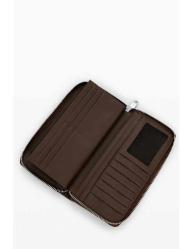Monedero Desigual efecto piel Tachuelas Chocolate