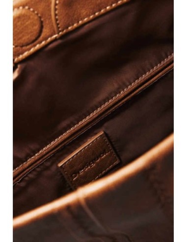 Bolso Desigual mediano con bordado Camel