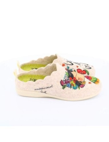 Zapatilla de Casa Vivant "Vive la Vida" Beige