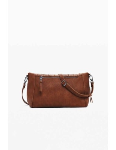 Bolso Desigual mediano con bordado Camel