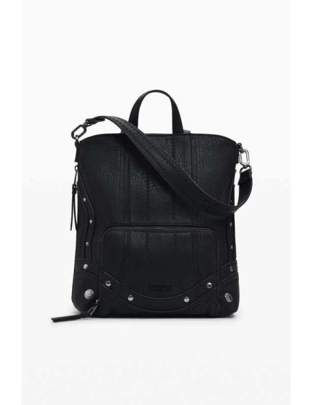 Mochila Desigual con bordado Negro