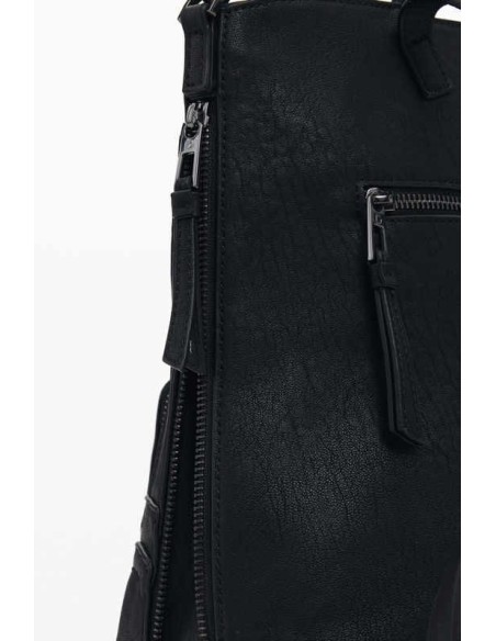 Mochila Desigual con bordado Negro