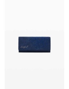 Monedero solapa Desigual grabado Azul