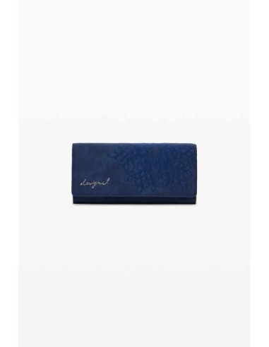 Monedero solapa Desigual grabado Azul