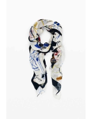 Pañuelo Desigual rectangular trazos