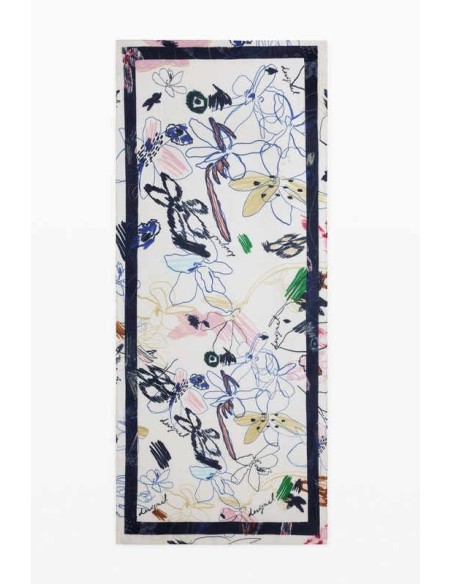 Pañuelo Desigual rectangular trazos