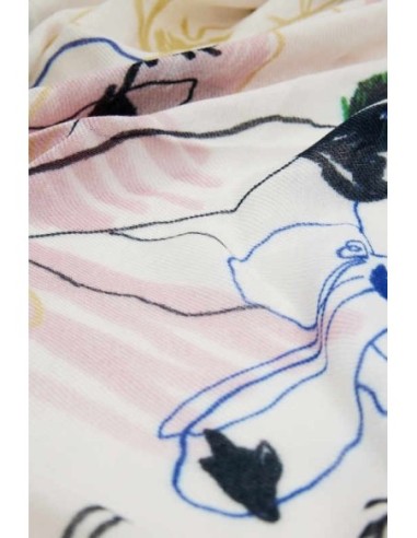Pañuelo Desigual rectangular trazos