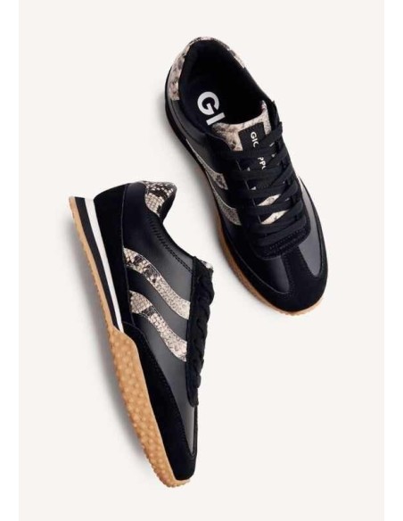 ZAPATILLAS PIEL SERPIENTE GLADWIN NEGRA GIOSEPPO