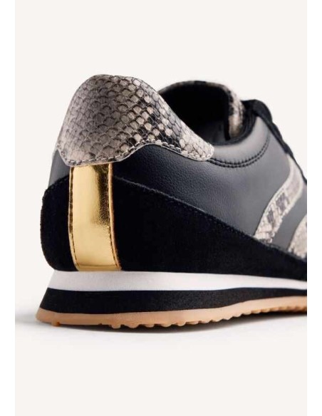 ZAPATILLAS PIEL SERPIENTE GLADWIN NEGRA GIOSEPPO