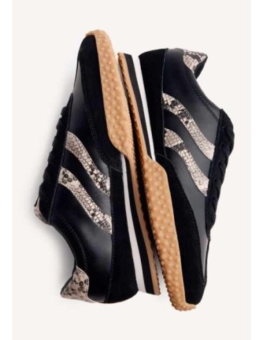 ZAPATILLAS PIEL SERPIENTE GLADWIN NEGRA GIOSEPPO