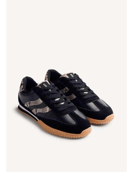 ZAPATILLAS PIEL SERPIENTE GLADWIN NEGRA GIOSEPPO